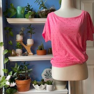 🌺Victoria’s Secret pink w/ dots oversized tee🌺